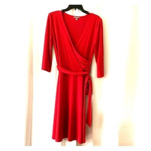 Hot RED! APT 9 Wrap Dress W/ Belt Sz M